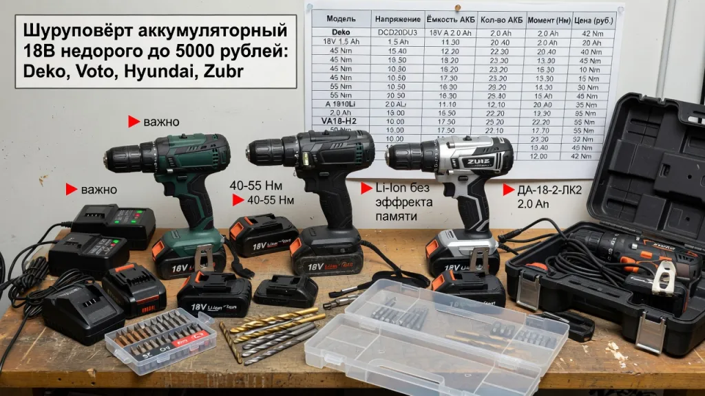 Недорогой аккумуляторный шуруповёрт: обзор и сравнение популярных моделей